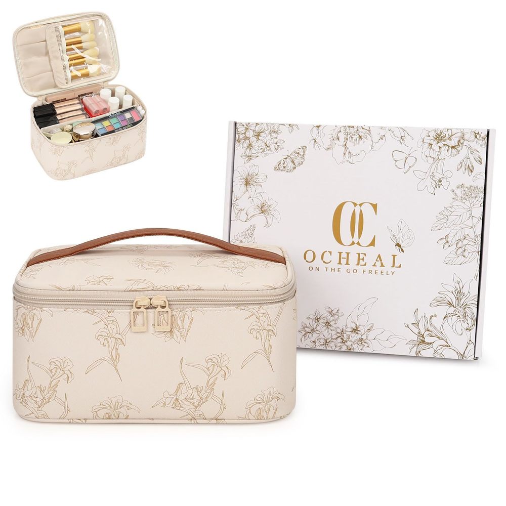 Rose Gold Makeup Bag,travel Makeup Organizer Bag, Large Capacity Cosmetic Bags🐤